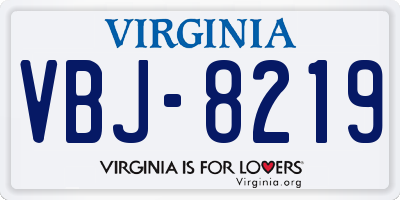 VA license plate VBJ8219