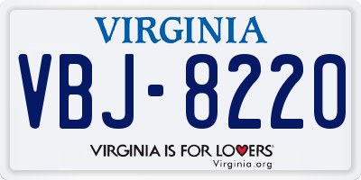 VA license plate VBJ8220