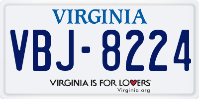 VA license plate VBJ8224