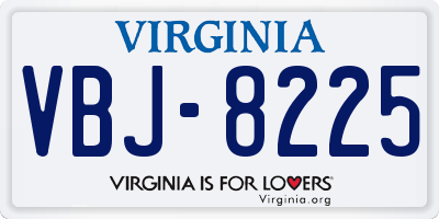 VA license plate VBJ8225