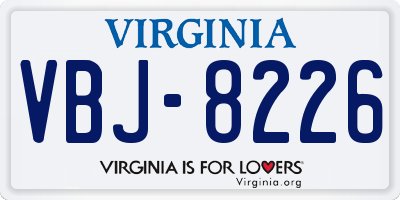 VA license plate VBJ8226