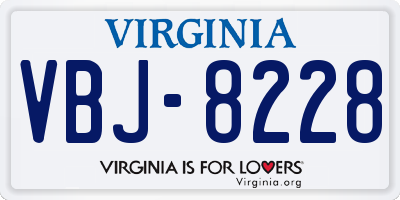 VA license plate VBJ8228