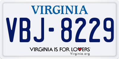 VA license plate VBJ8229