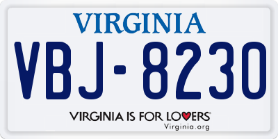VA license plate VBJ8230