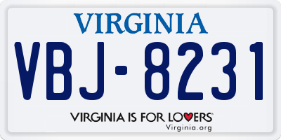 VA license plate VBJ8231