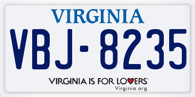 VA license plate VBJ8235