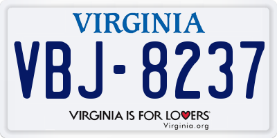 VA license plate VBJ8237