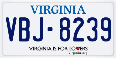 VA license plate VBJ8239