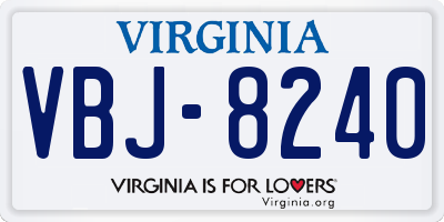 VA license plate VBJ8240