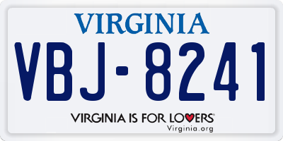 VA license plate VBJ8241