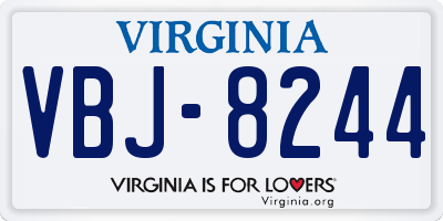 VA license plate VBJ8244