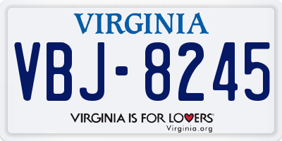 VA license plate VBJ8245