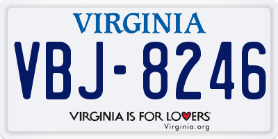 VA license plate VBJ8246