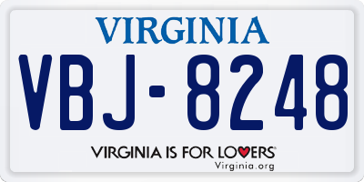 VA license plate VBJ8248