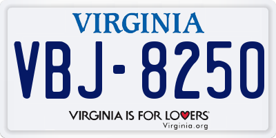VA license plate VBJ8250