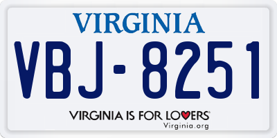 VA license plate VBJ8251