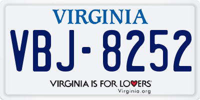 VA license plate VBJ8252
