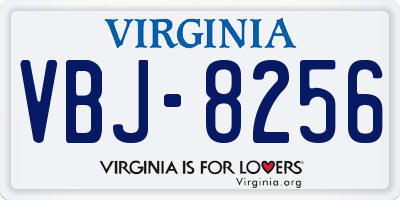 VA license plate VBJ8256