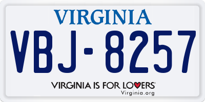 VA license plate VBJ8257