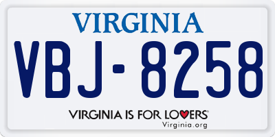 VA license plate VBJ8258