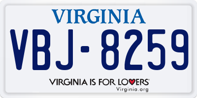 VA license plate VBJ8259