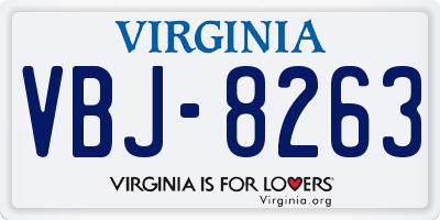 VA license plate VBJ8263