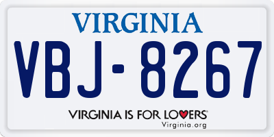 VA license plate VBJ8267