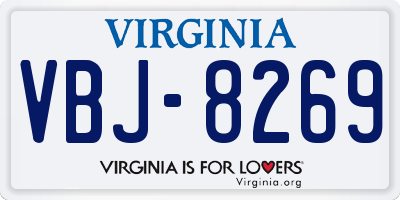 VA license plate VBJ8269