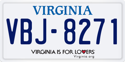 VA license plate VBJ8271