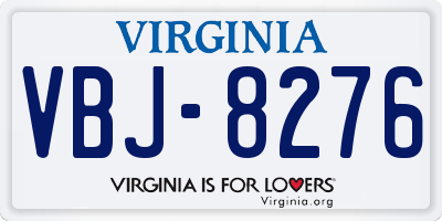 VA license plate VBJ8276