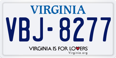 VA license plate VBJ8277