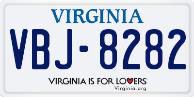 VA license plate VBJ8282