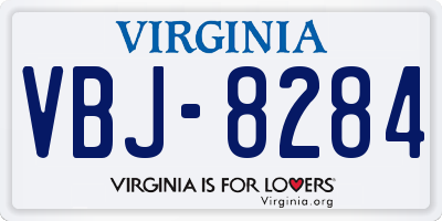 VA license plate VBJ8284