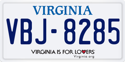 VA license plate VBJ8285