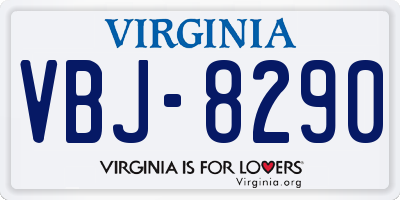 VA license plate VBJ8290