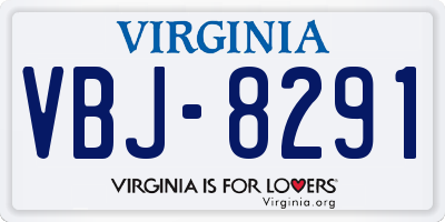 VA license plate VBJ8291