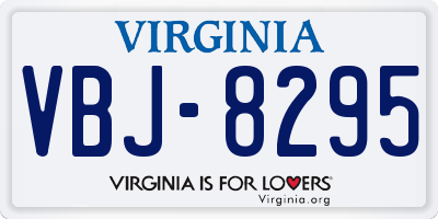 VA license plate VBJ8295