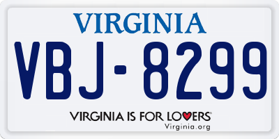 VA license plate VBJ8299