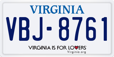 VA license plate VBJ8761