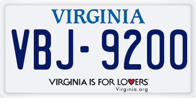 VA license plate VBJ9200