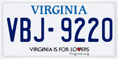 VA license plate VBJ9220