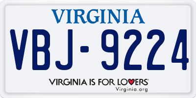 VA license plate VBJ9224
