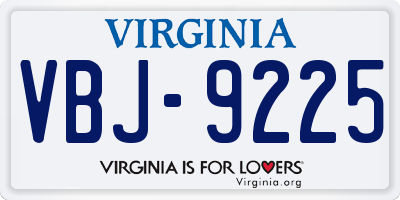 VA license plate VBJ9225