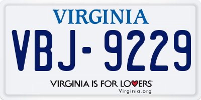 VA license plate VBJ9229