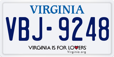 VA license plate VBJ9248