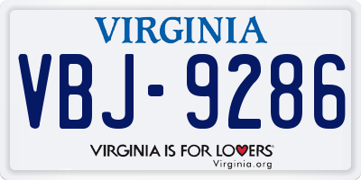 VA license plate VBJ9286