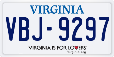 VA license plate VBJ9297