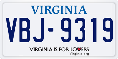 VA license plate VBJ9319