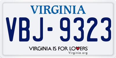 VA license plate VBJ9323