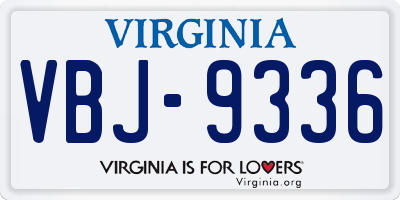 VA license plate VBJ9336